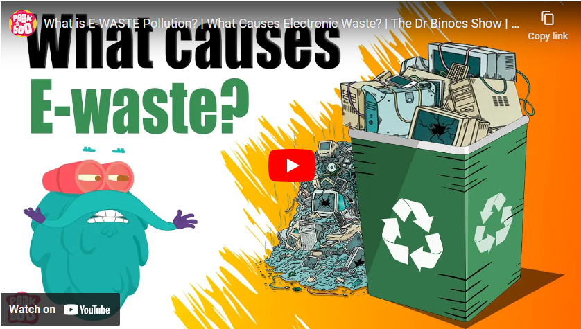 youtube art, cartoon character with recycling bin